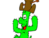 Dibuix Cactus amb barret  pintat per anònim
