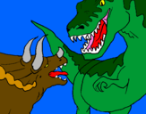 Dibuix Lluita de dinosauris pintat per joan g