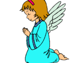 Dibuix Àngel orant  pintat per mariona fite