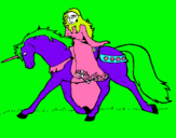 Dibuix Princesa en unicorn  pintat per di lazzaro