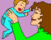 Dibuix Mare amb la seva nadó pintat per Jana Faus