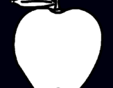 Dibuix poma pintat per LAURA COSTA