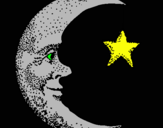 Dibuix Lluna i estrella pintat per sandro   tengo  tamrico  