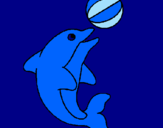 Dibuix Dofí jugant amb una pilota pintat per ester