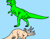 Dibuix Triceratops i tiranosaurios rex  pintat per MARC GR