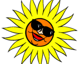 Dibuix Sol amb ulleres de sol pintat per ap_chaht_s