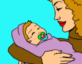 Dibuix Mare amb la seva nadó II pintat per GEMMA FORNELL