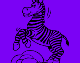 Dibuix Zebra saltant pedres pintat per elia