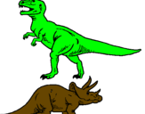 Dibuix Triceratops i tiranosaurios rex  pintat per alvaro