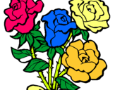 Dibuix Ram de roses pintat per LA ROSA DE ST JORDI