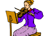 Dibuix Dama violinista pintat per maria nogueras