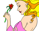 Dibuix Princesa amb una rosa pintat per 