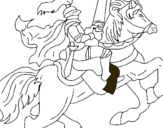 Dibuix Cavaller a cavall pintat per gemna