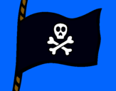 Dibuix Bandera pirata pintat per Denís