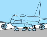 Dibuix Avió en pista  pintat per ISAAC