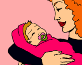 Dibuix Mare amb la seva nadó II pintat per Laia