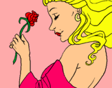 Dibuix Princesa amb una rosa pintat per pastor