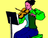 Dibuix Dama violinista pintat per aritz