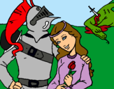 Dibuix Sant Jordi y la princesa pintat per carleteta