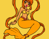 Dibuix Sirena amb perles pintat per luchia sheria