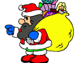 Dibuix Pare Noel amb el sac de regals  pintat per NATALIA