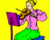 Dibuix Dama violinista pintat per Ainoa