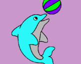 Dibuix Dofí jugant amb una pilota pintat per alba ruiz martinez