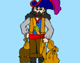 Dibuix Pirata amb sacs d'or pintat per emma6