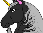 Dibuix Cap d'unicorn pintat per cristina
