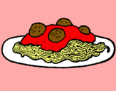 Dibuix Espaguetis amb carn pintat per carlota mascaro