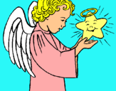 Dibuix Àngel i estrella pintat per yasmin