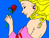Dibuix Princesa amb una rosa pintat per andreea