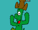 Dibuix Cactus amb barret  pintat per com punxu