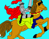 Dibuix Cavaller a cavall pintat per MARC