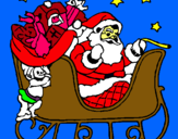 Dibuix Pare Noel en el seu trineu  pintat per sonia lopez