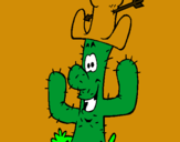 Dibuix Cactus amb barret  pintat per jana rovira     