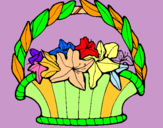 Dibuix Cistell amb flors 4 pintat per campo