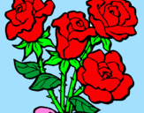 Dibuix Ram de roses pintat per ènia morgades