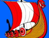 Dibuix Vaixell viking pintat per arnau  visca el barça