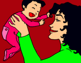Dibuix Mare amb la seva nadó pintat per noemi rubau apa