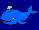 Dibuix Balena expulsant aigua pintat per julia