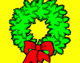 Dibuix Corona de Nadal pintat per Alba