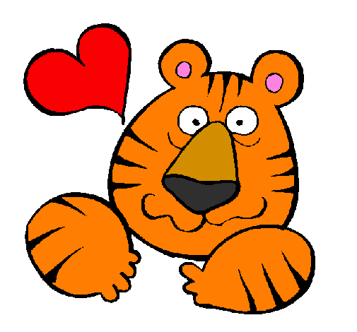 Dibuix Tigre boig d'amor pintat per Tigret