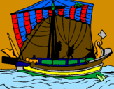 Dibuix Vaixell romà  pintat per aleix riera