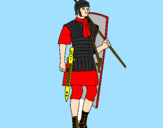 Dibuix Soldat romà  pintat per joan orengo