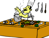 Dibuix Cuiner en la cuina pintat per Ferran