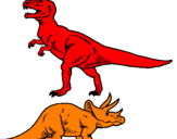 Dibuix Triceratops i tiranosaurios rex  pintat per POL PEDRIQUE