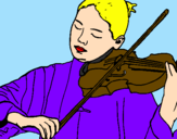 Dibuix Violinista  pintat per joana
