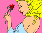Dibuix Princesa amb una rosa pintat per amparo