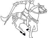 Dibuix Cavaller a cavall IV pintat per xavi
